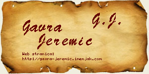 Gavra Jeremić vizit kartica